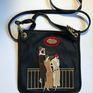 Elegant Vintage Defense d'Afficher Paris leather crossbody handbag